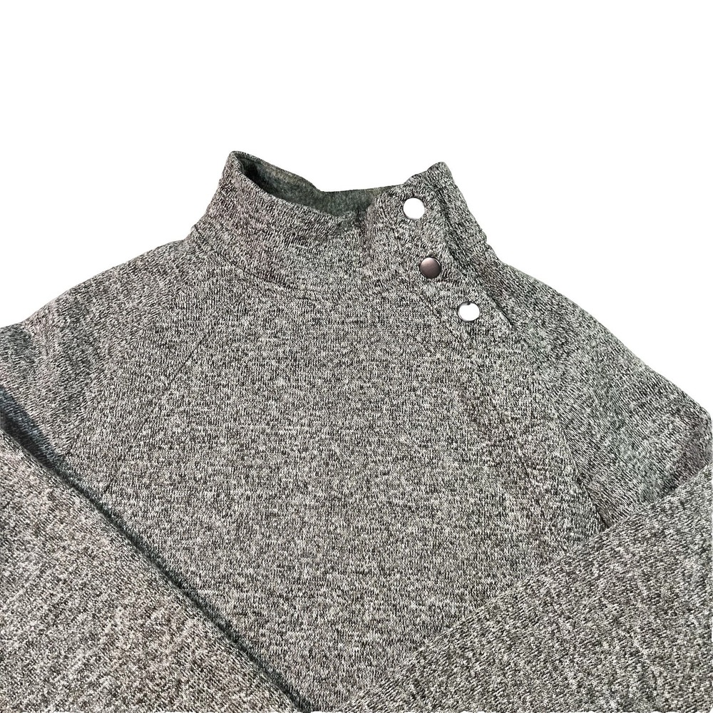 Eddie Bauer Pullover Womens Side Snap Mock Neck‎ Sage Green Size Large EUC